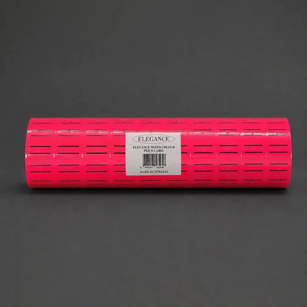 elegance-pink رول برچسب قیمت زن دستی الگانس صورتی فلورسنت بسته ۱۰ عددی - Image 1
