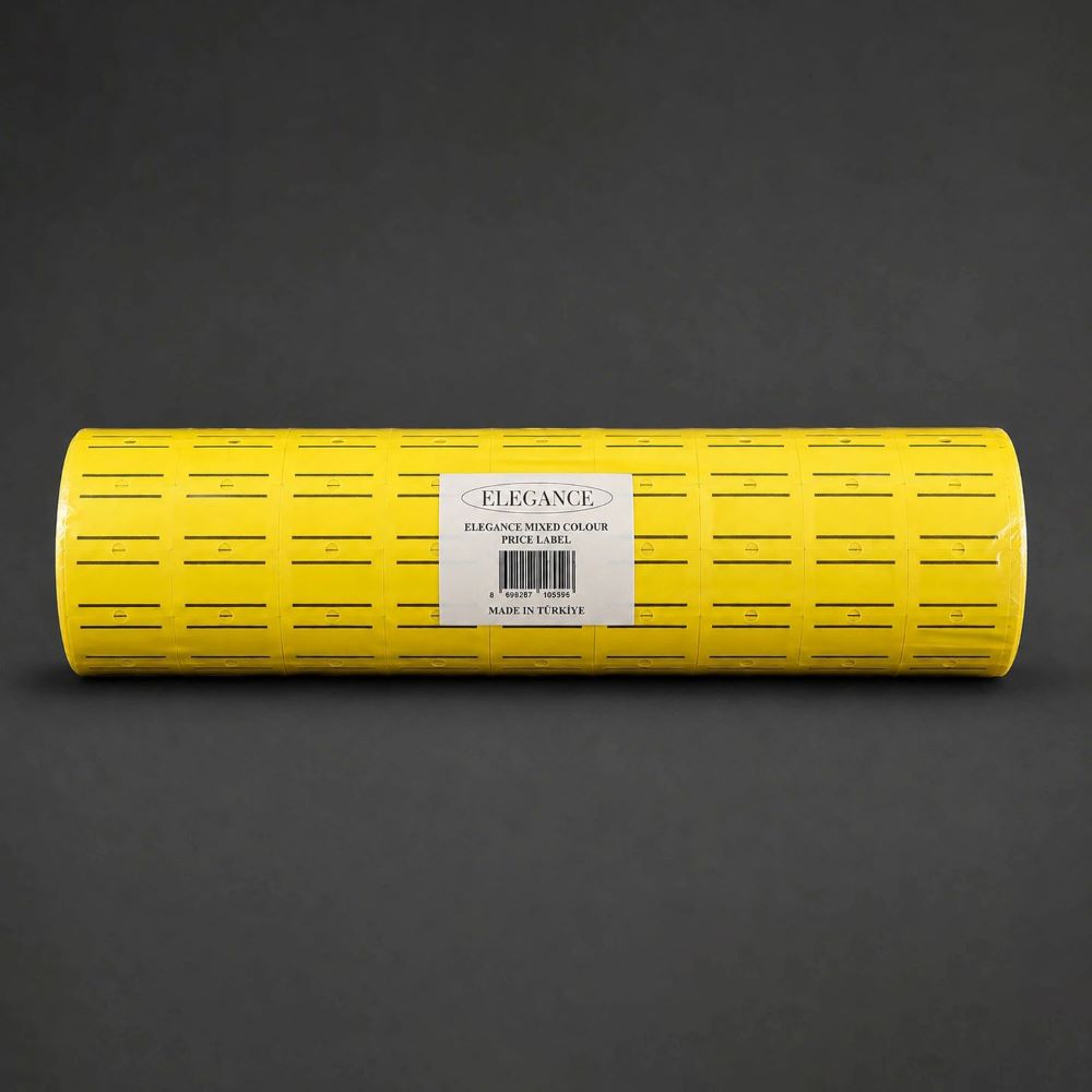 elegance-yellow رول برچسب قیمت زن دستی الگانس زرد فلورسنت بسته ۱۰ عددی